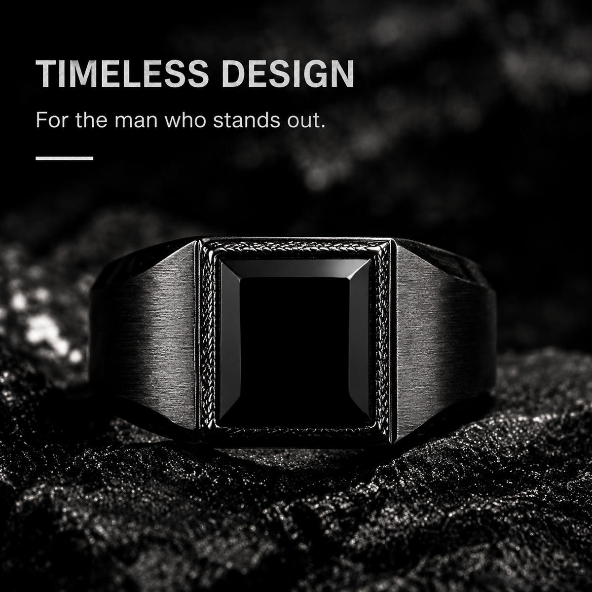 Men's Black Onyx Signet Ring