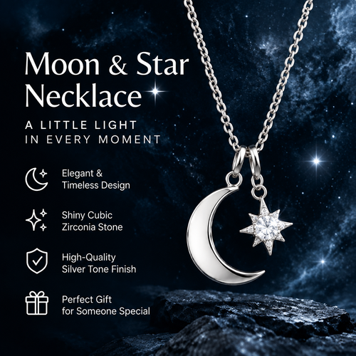 Moon  Star Necklace