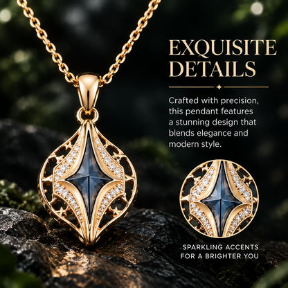 A Perfect Se Gold Pendant Necklace & Hoop Earrings Jewelry Set