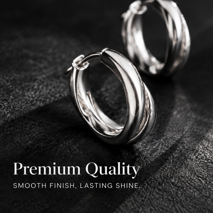 Silver Twist Hoop Earrings