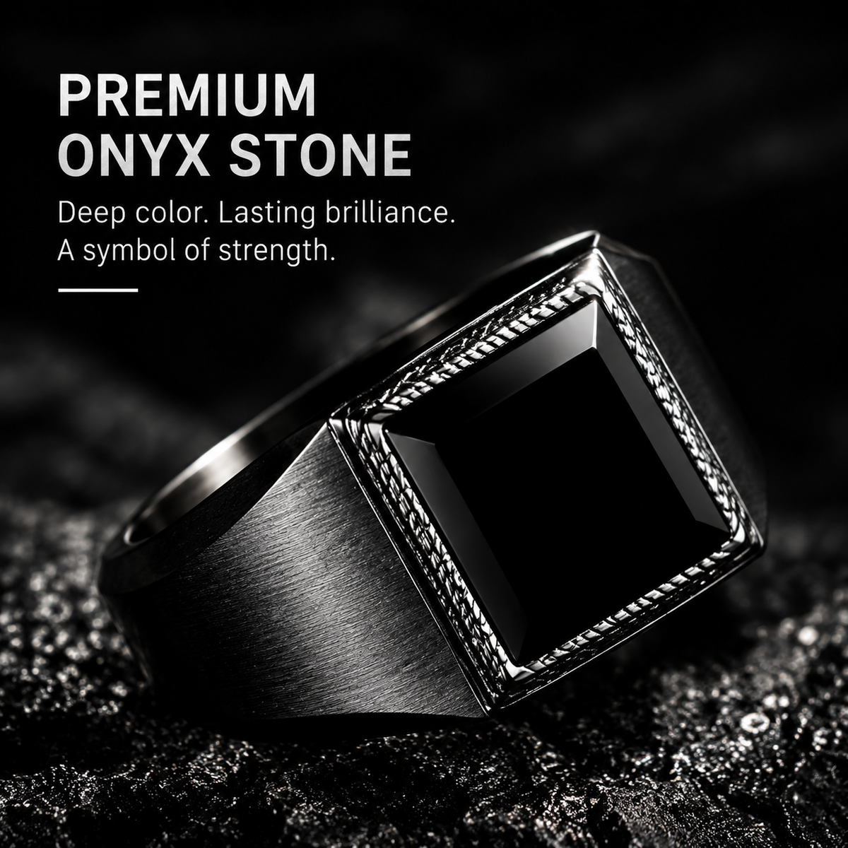 Men's Black Onyx Signet Ring