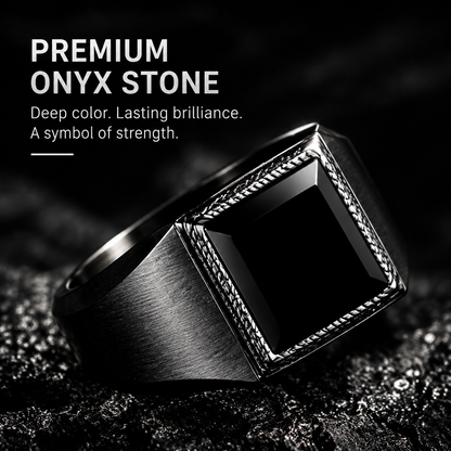 Men's Black Onyx Signet Ring