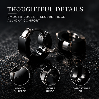 Black Huggie Hoop Earrings