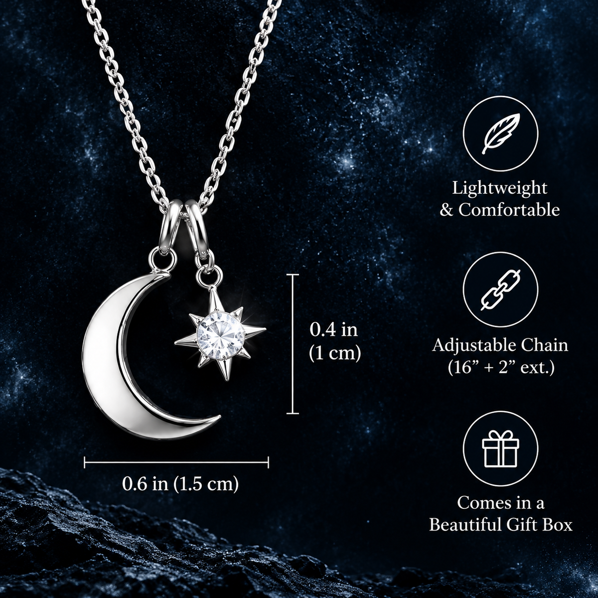 Moon  Star Necklace