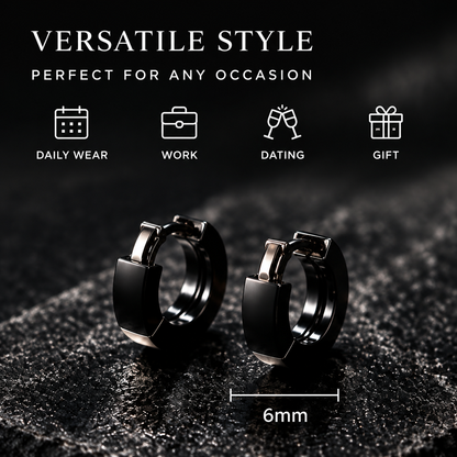Black Huggie Hoop Earrings
