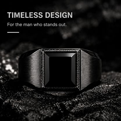 Men's Black Onyx Signet Ring