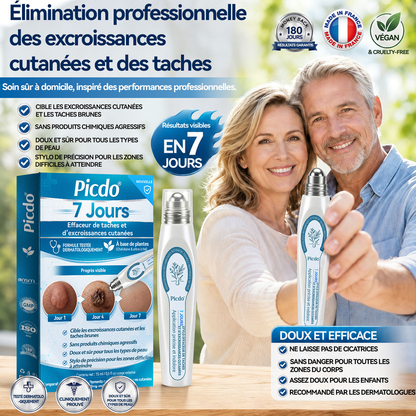 Boutique officielle de la marque |✅🎉𝐏i𝐜𝐝o® 7 Jours Effaceur de taches et d’excroissances cutanées(Zéro douleur, zéro cicatrice – Roller)